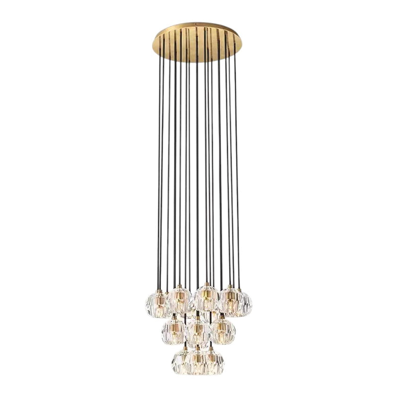 Crystal Ball Round Cluster Chandelier