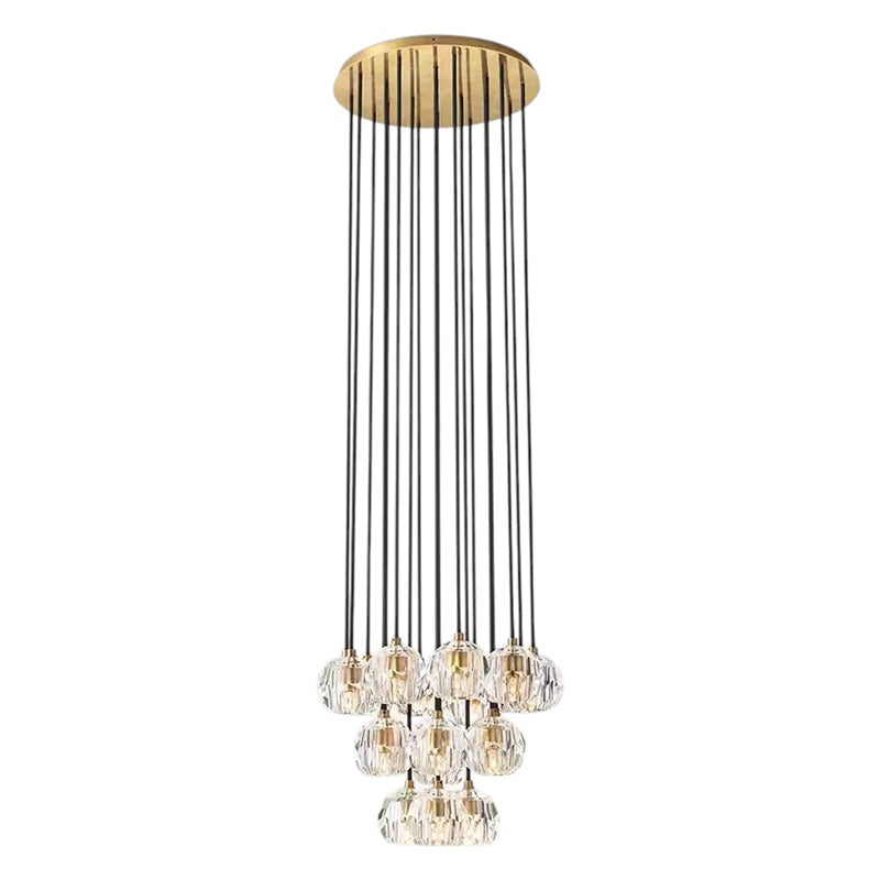 Crystal Ball Round Cluster Chandelier