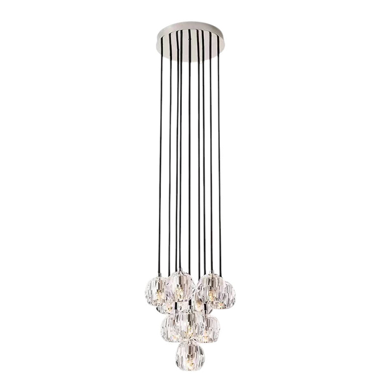 Crystal Ball Round Cluster Chandelier
