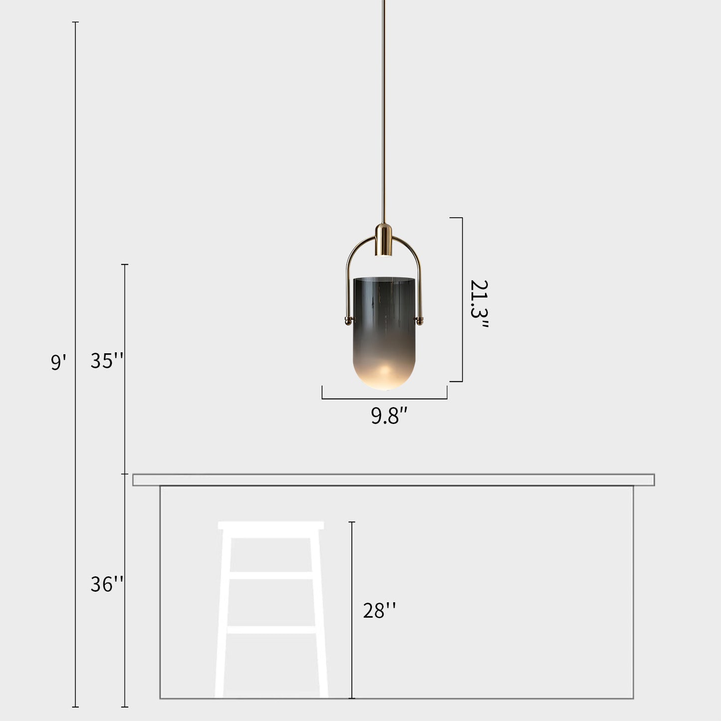 Curved Glass Pendant Lamp