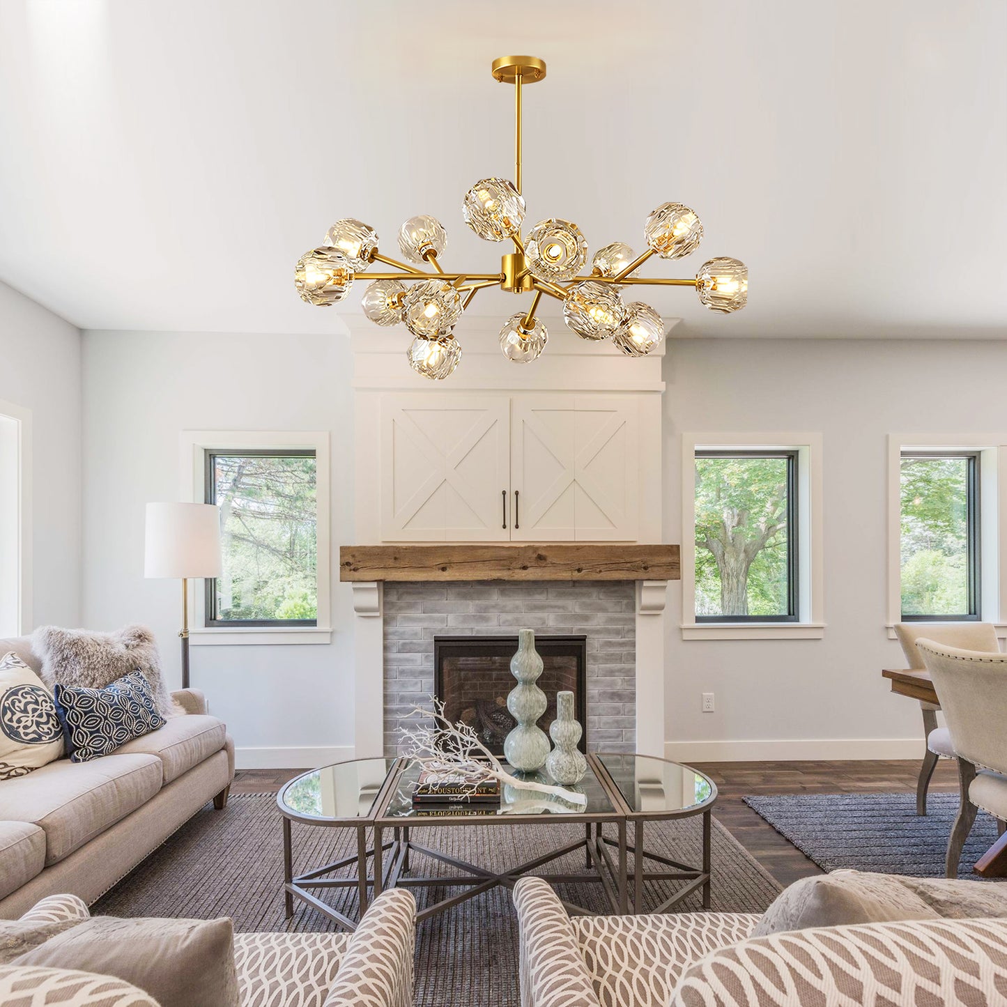 Crystal Ball Cluster Chandelier