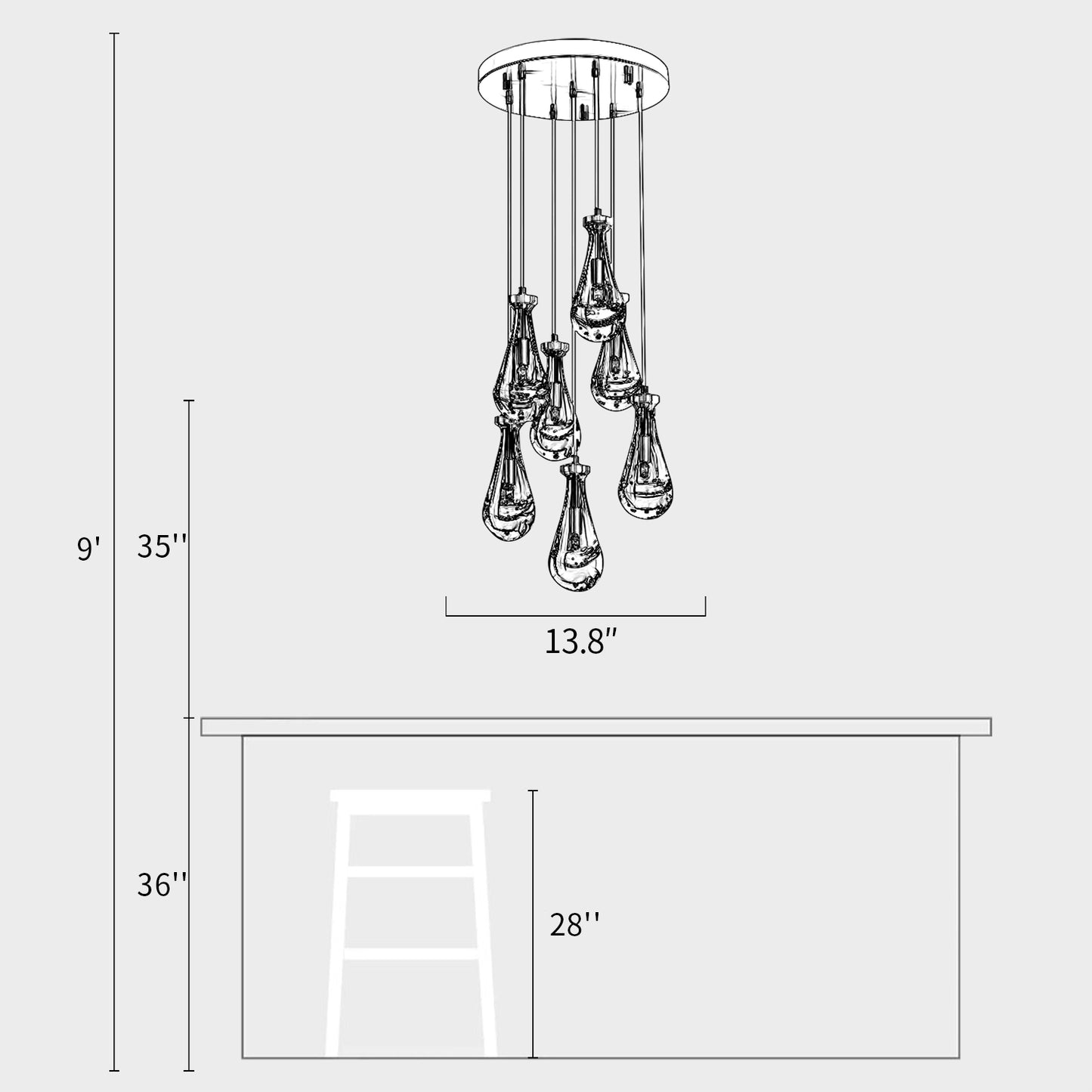 Raindrop Glass Pendant Light